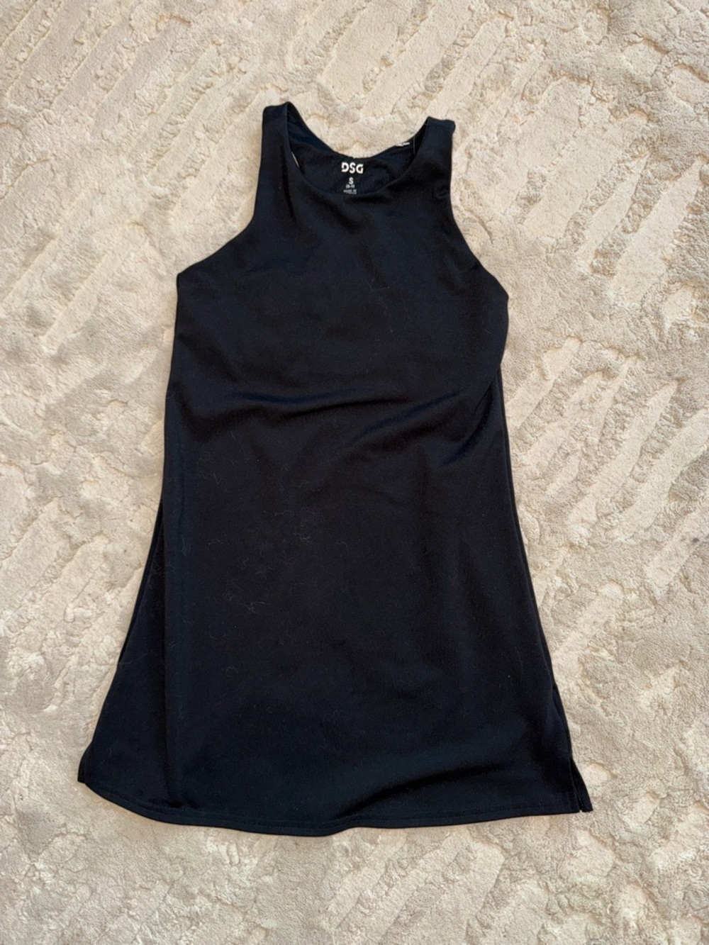 DSG Black Racerback Athletic Dress with built in sports bra 8-9